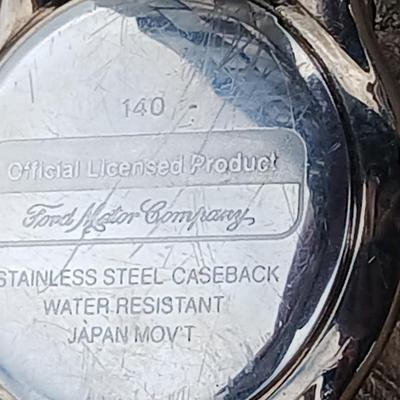 For the love of Ford - Ford logo quartz Wristwatch - 1938 V8 Ford 4 a Ford year pin = Ford and American flag hat pin