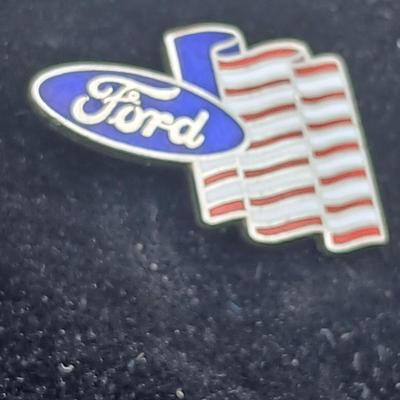 For the love of Ford - Ford logo quartz Wristwatch - 1938 V8 Ford 4 a Ford year pin = Ford and American flag hat pin