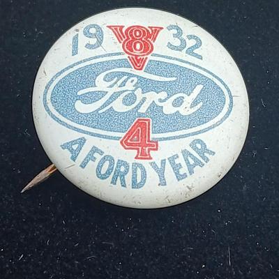 For the love of Ford - Ford logo quartz Wristwatch - 1938 V8 Ford 4 a Ford year pin = Ford and American flag hat pin