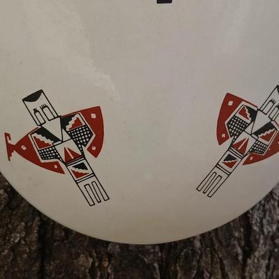 Native American design wall art pottery vase