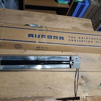 Vintage Aurora projection screen with an electric black light