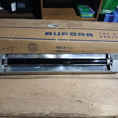 Vintage Aurora projection screen with an electric black light