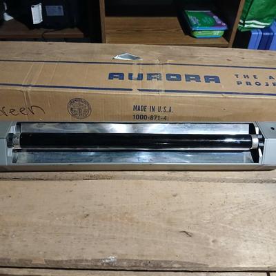 Vintage Aurora projection screen with an electric black light