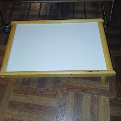 Vintage Reto Rolling MCM TV Stand with folding lap style TV tray