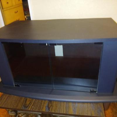Black two door TV stand