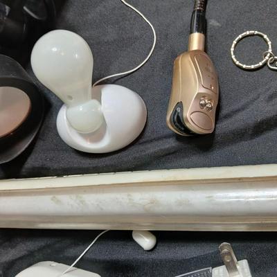 Home hardware - mostly lighting and electrical items including 2 LED stake spot lights.