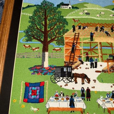 Sale Photo Thumbnail #853: UP142-framed needlework art