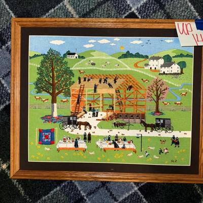 Sale Photo Thumbnail #852: UP142-framed needlework art