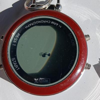 Vintage digital Timex watch, Timex stopwatch and a Kartenmesser opisometer made in Germany