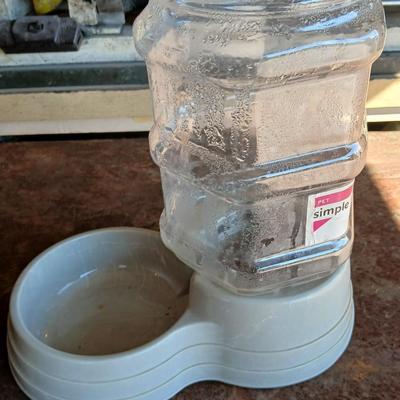Pet drinking fountain - an automatic water / food dispenser and three little collars with bells -