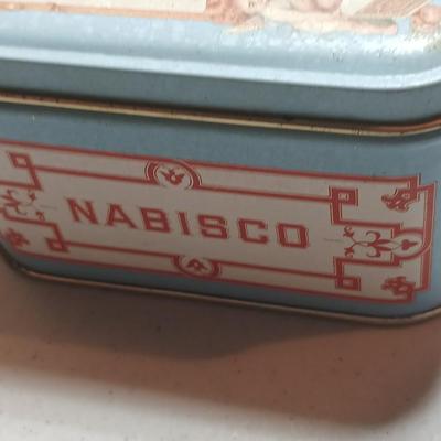 Rare "Winter Skate Southern Belle Air Brushed Lith" Donald Art Company, Inc- Convex wall art picture - and a vintage Nabisco Tin