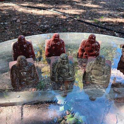 CLOTH LIGHTED LANTERNS, BUDDHA POT FEET AND POT CRITTERS