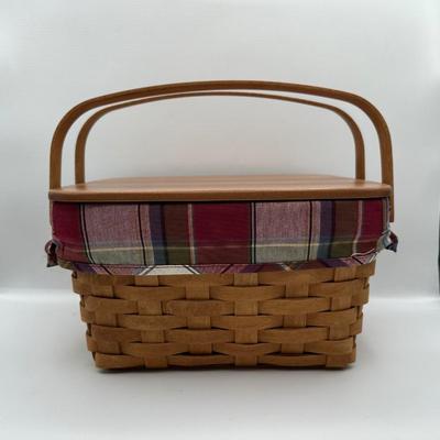 Longaberger Basket with Lid and Plastic Liner