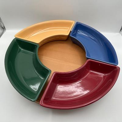 Longaberger Pottery Crescent Dishes & Lazy Susan