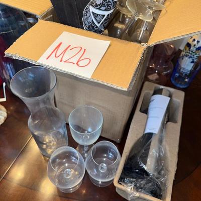 Sale Photo Thumbnail #973: M26-wine glasses and wine opener