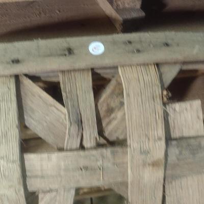 Vintage Authentic Splint Wood Tobacco Leaf Market Basket (E)