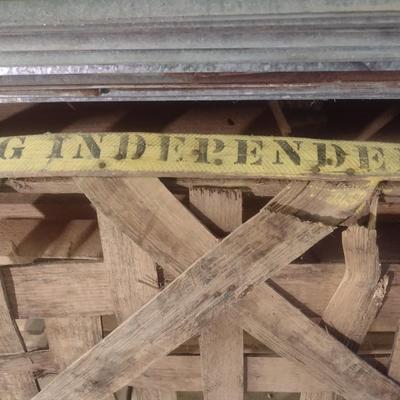Vintage Authentic Splint Wood Tobacco Leaf Market Basket 'Big Independent' (H)