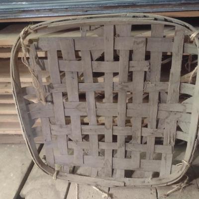 Vintage Authentic Splint Wood Tobacco Leaf Market Basket 'Big Independent' (H)