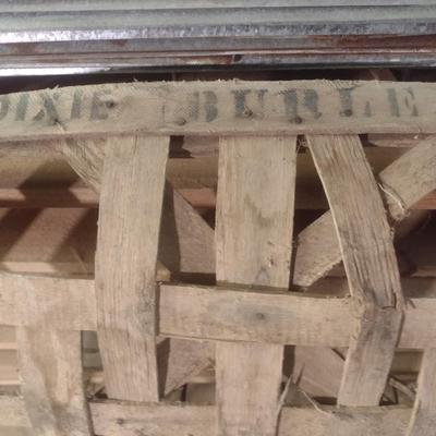 Vintage Authentic Splint Wood Tobacco Leaf Market Basket 'Dixie Burley' (K)