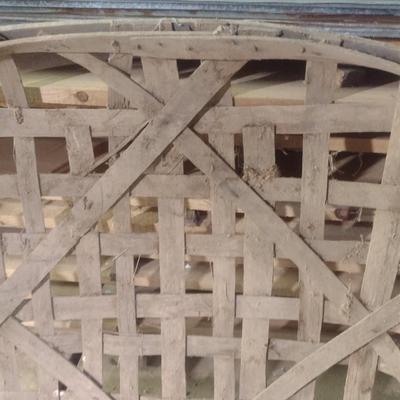 Vintage Authentic Splint Wood Tobacco Leaf Market Basket 'Dixie Burley' (K)