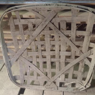 Vintage Authentic Splint Wood Tobacco Leaf Market Basket 'Dixie Burley' (K)
