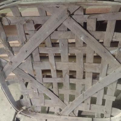 Vintage Authentic Splint Wood Tobacco Leaf Market Basket Fitzerald, GA (L)