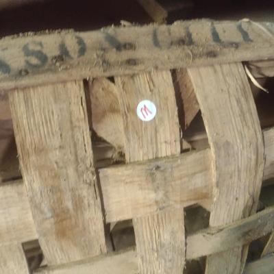 Vintage Authentic Splint Wood Tobacco Leaf Market Basket Johnson City, TN (M)