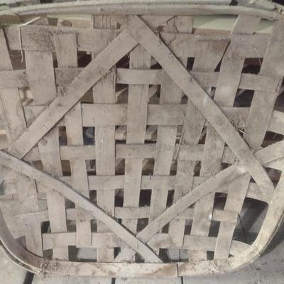 Vintage Authentic Splint Wood Tobacco Leaf Market Basket Johnson City, TN (M)