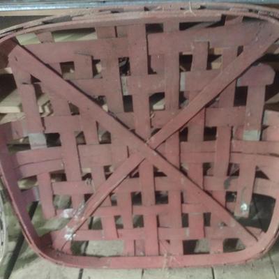 Pair of Vintage Authentic Splint Wood Tobacco Leaf Market Baskets (O)