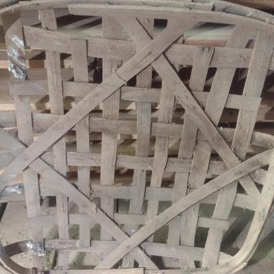 Vintage Authentic Splint Wood Tobacco Leaf Market Basket Asheville, NC (P).