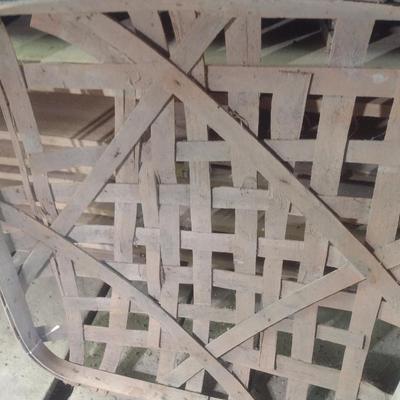 Vintage Authentic Splint Wood Tobacco Leaf Market Basket L.LL, KY [Louisville] (Q).