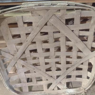 Vintage Authentic Splint Wood Tobacco Leaf Market Basket Pennington, GA (R)