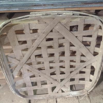 Vintage Authentic Splint Wood Tobacco Leaf Market Basket Pennington, GA (R)