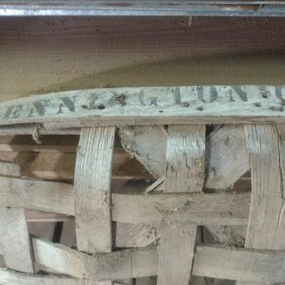 Vintage Authentic Splint Wood Tobacco Leaf Market Basket Pennington, GA (R)