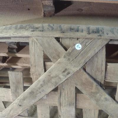 Pair of Vintage Authentic Splint Wood Tobacco Leaf Market Baskets one Marked Thomasville, GA (T)