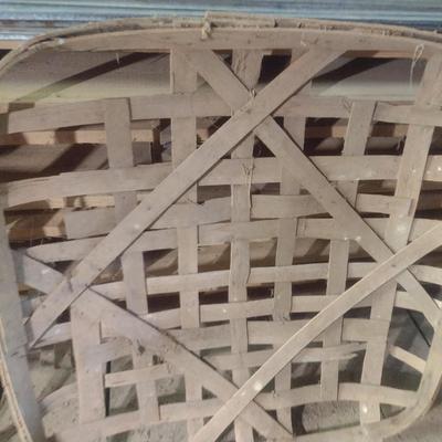 Pair of LLL, KY [Louisville] Vintage Authentic Splint Wood Tobacco Leaf Market Baskets (V)