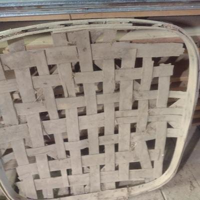 Vintage Authentic Splint Wood Tobacco Leaf Market Basket 'Grower's Warehouse' (X)