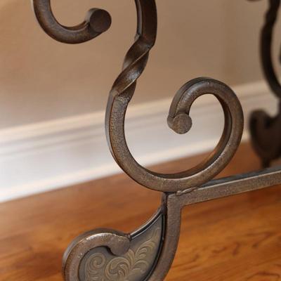 Round Coffee Table with Embossed Wood Top