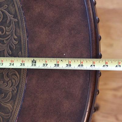 Round Coffee Table with Embossed Wood Top