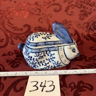 Ceramic Bunny Trinket Box