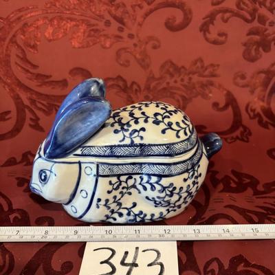 Ceramic Bunny Trinket Box