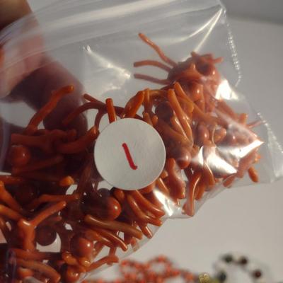 Sale Photo Thumbnail #1039: Hand Strung Red Coral and Bead Necklace- Approx 30" Long (#1)