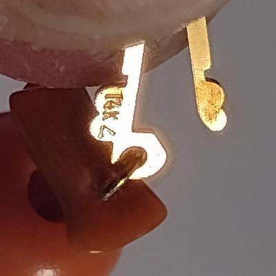 Sale Photo Thumbnail #1044: Hand Strung Red Coral and Bead Necklace with 14K Clasp- Approx 24" Long (#2)