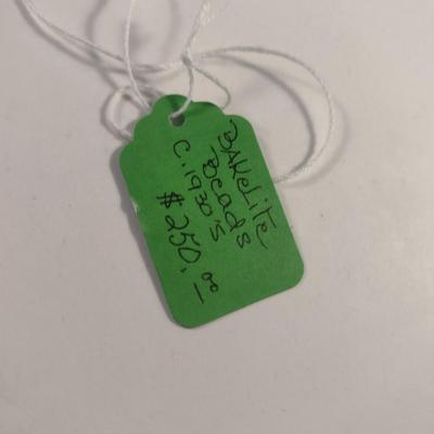 Sale Photo Thumbnail #1051: Vintage Hand Strung Bakelite Bead Necklace- Beads Circa 1930's- Approx 28" Long (#3)