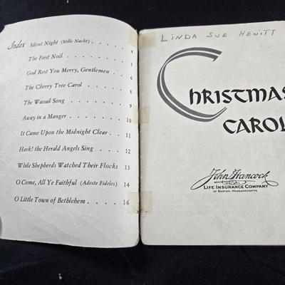 Sale Photo Thumbnail #103: This auction lot is for Vintage Music Booklets Used as Advertising.  This is a set of 2 Vintage Music Booklets Used as Advertising.  The Christmas Carols booklet was handed out by John Hancock Mutual Life Insurance Co. 1956.  The "Lullaby" booklet was fro
