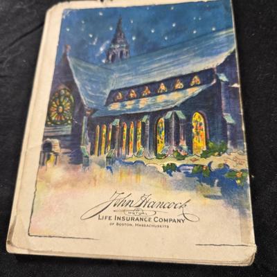 Sale Photo Thumbnail #102: This auction lot is for Vintage Music Booklets Used as Advertising.  This is a set of 2 Vintage Music Booklets Used as Advertising.  The Christmas Carols booklet was handed out by John Hancock Mutual Life Insurance Co. 1956.  The "Lullaby" booklet was fro