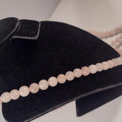 Sale Photo Thumbnail #1069: Pair of Hand Strung Stone Bead Necklaces (#6)