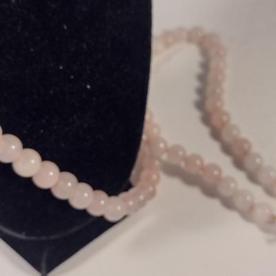 Sale Photo Thumbnail #1072: Pair of Hand Strung Stone Bead Necklaces (#6)