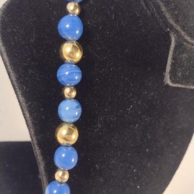 Sale Photo Thumbnail #1077: Pair of Hand Strung Stone Bead Necklaces (#7)