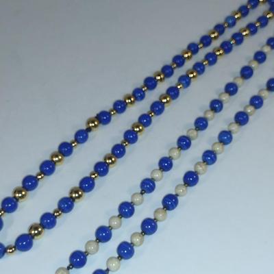 Sale Photo Thumbnail #1075: Pair of Hand Strung Stone Bead Necklaces (#7)